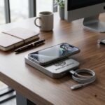 Wireless World Portable Power Bank Fast Charger  Brushed Silver (Includes Braided USB-C Cable) - Image 3